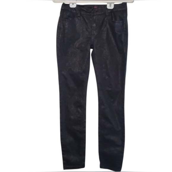 2B Bebe Pants - 2B Bebe Black Velvet Skinny Pants Animal Print Size:29 High Waist Ankle-length